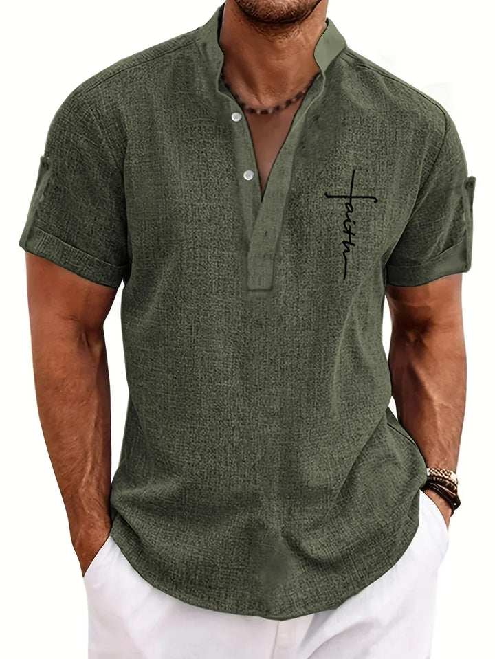 Hayes™ Elegant Short Sleeve High Neck Shirt