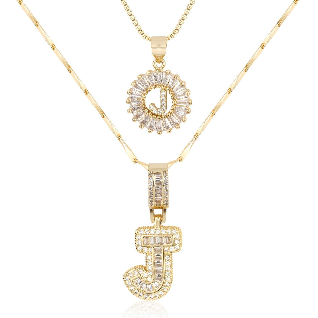 Primrose™ Initial Letter Necklaces with 14k Diamonds (2 pieces)