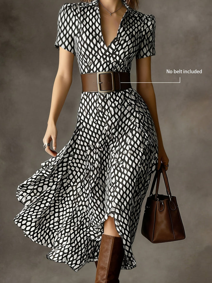 Orly™ Retro and Elegant French Style Floral Midi Dress