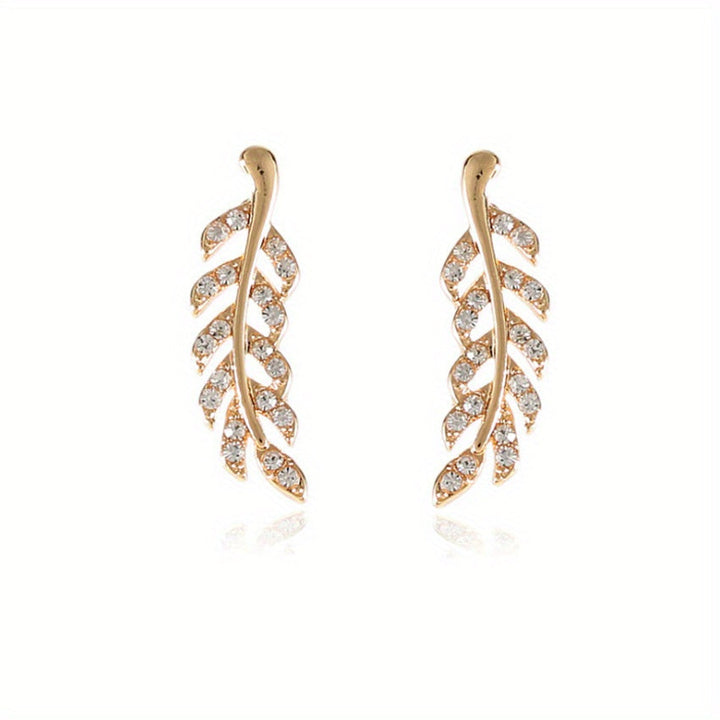 Hensleyra™ Elegant Leaf Earrings with Hollow Design and Gold Finish
