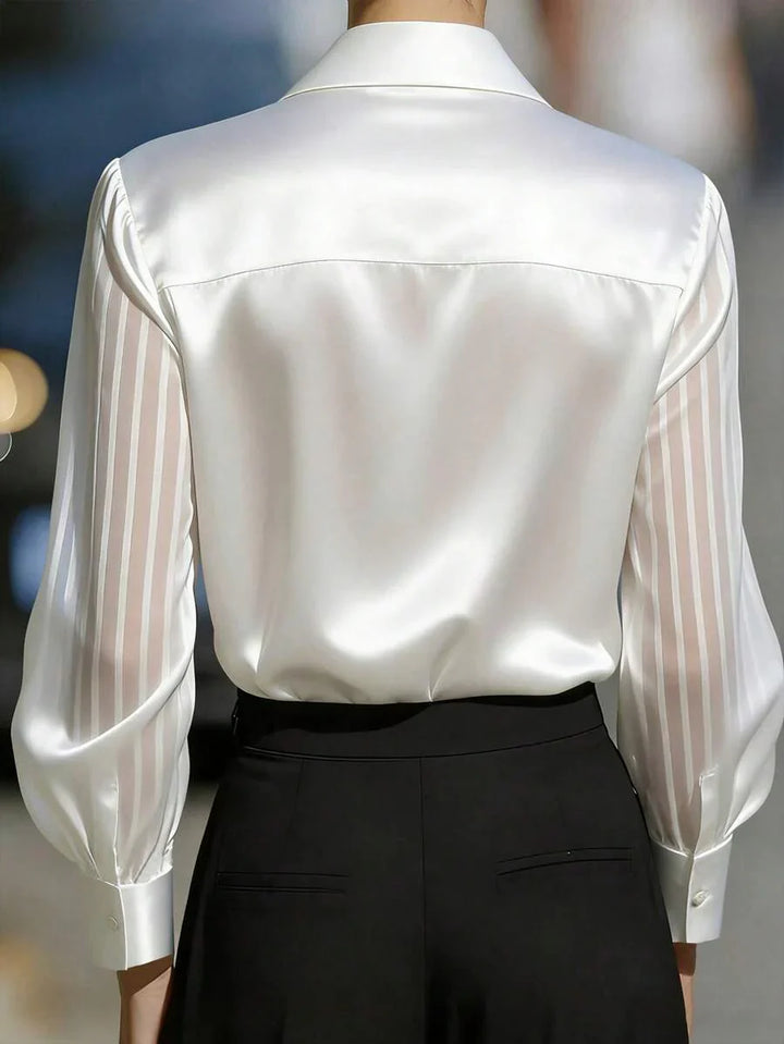 Ellery™ Elegant Blouse with Sheer Sleeves
