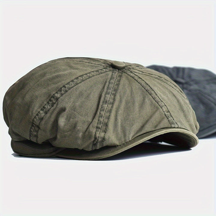 Kavento™ Vintage Cotton Octagonal Cap with Classic Visor