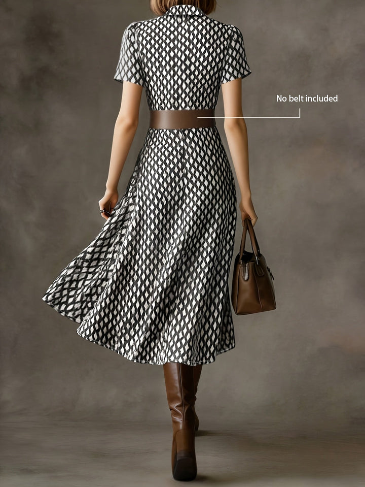 Orly™ Retro and Elegant French Style Floral Midi Dress