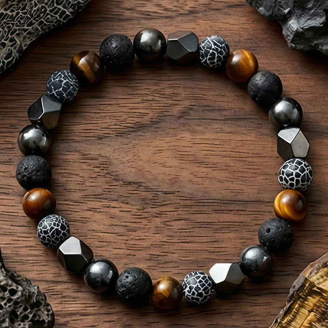 Korevane™ Handmade Natural Stone and Hematite Bracelet for Men