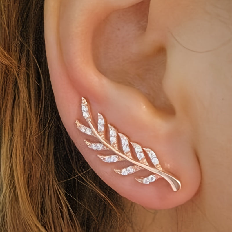 Hensleyra™ Elegant Leaf Earrings with Hollow Design and Gold Finish