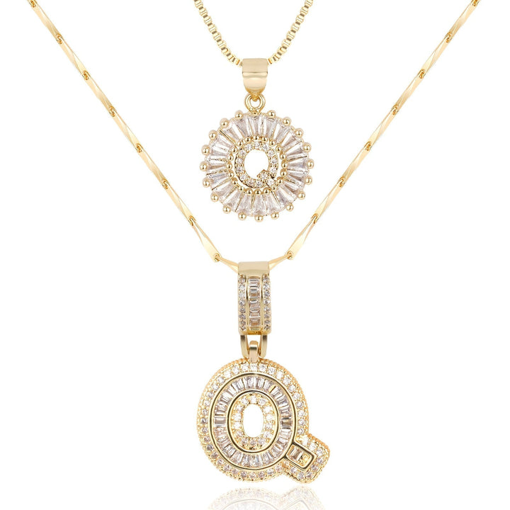 Primrose™ Initial Letter Necklaces with 14k Diamonds (2 pieces)