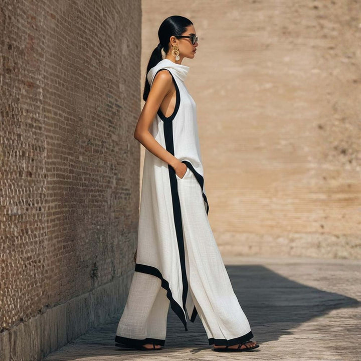 Cressa™ Elegant Linen Set with Blouse and Relaxed Fit Pants