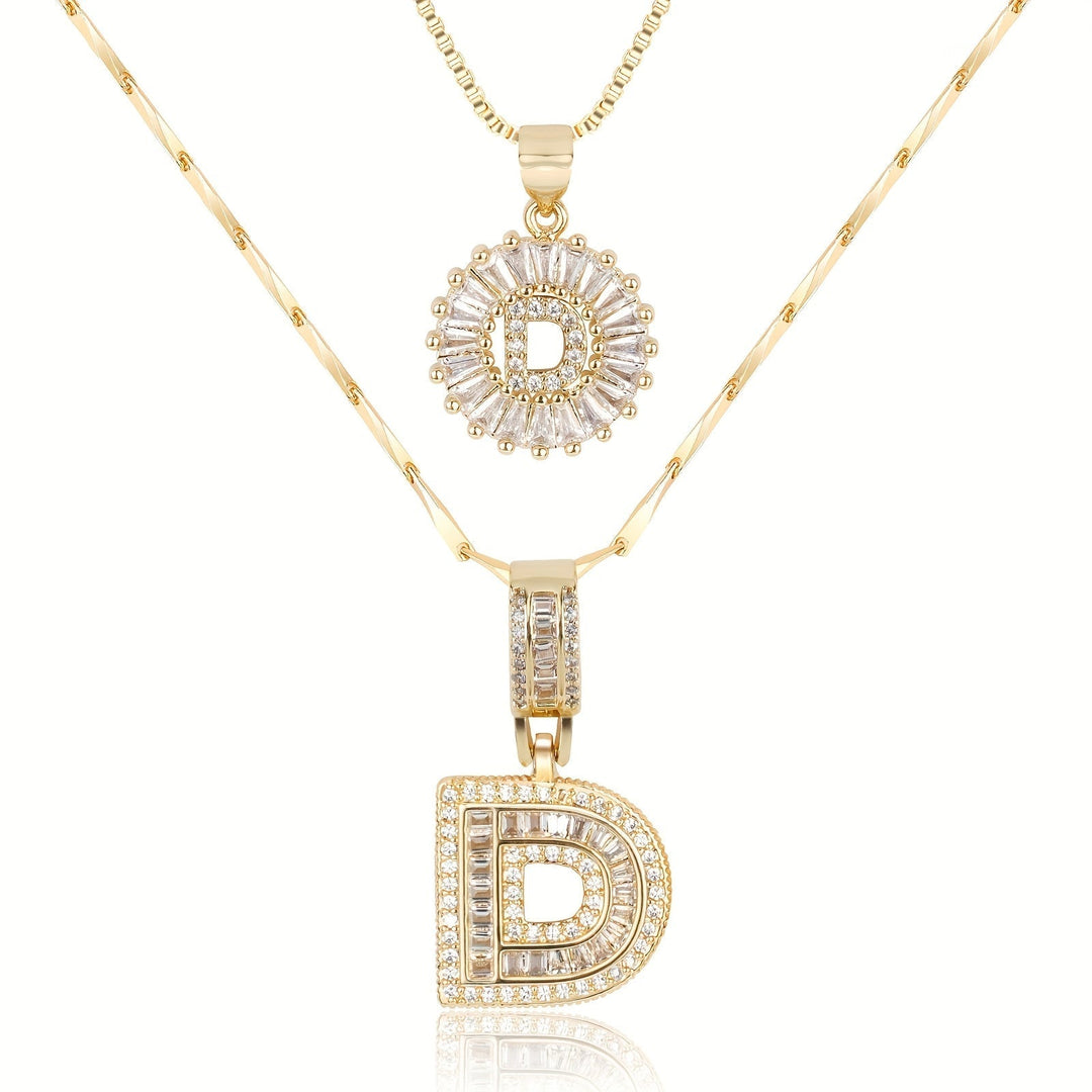 Primrose™ Initial Letter Necklaces with 14k Diamonds (2 pieces)