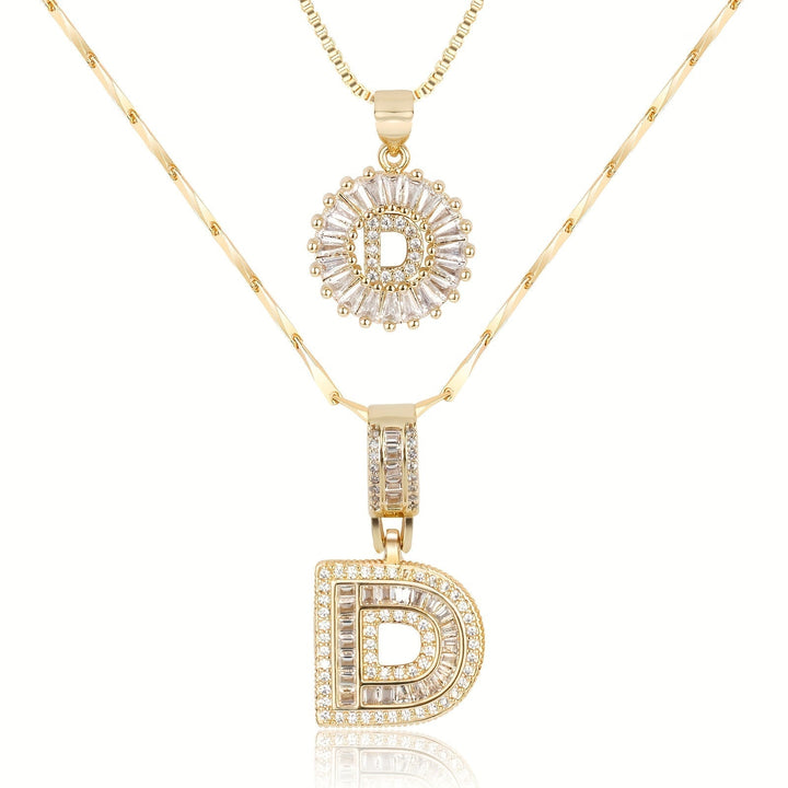 Primrose™ Initial Letter Necklaces with 14k Diamonds (2 pieces)