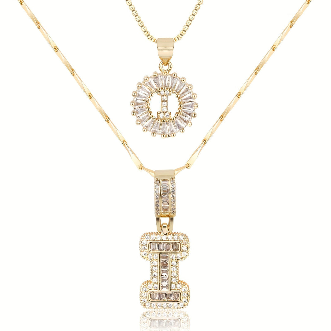 Primrose™ Initial Letter Necklaces with 14k Diamonds (2 pieces)