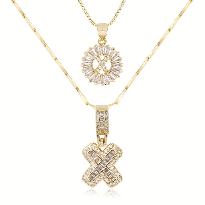 Primrose™ Initial Letter Necklaces with 14k Diamonds (2 pieces)