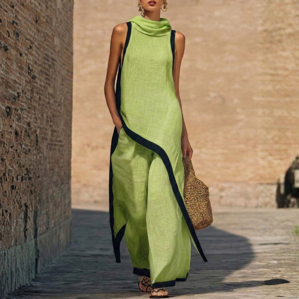 Cressa™ Elegant Linen Set with Blouse and Relaxed Fit Pants