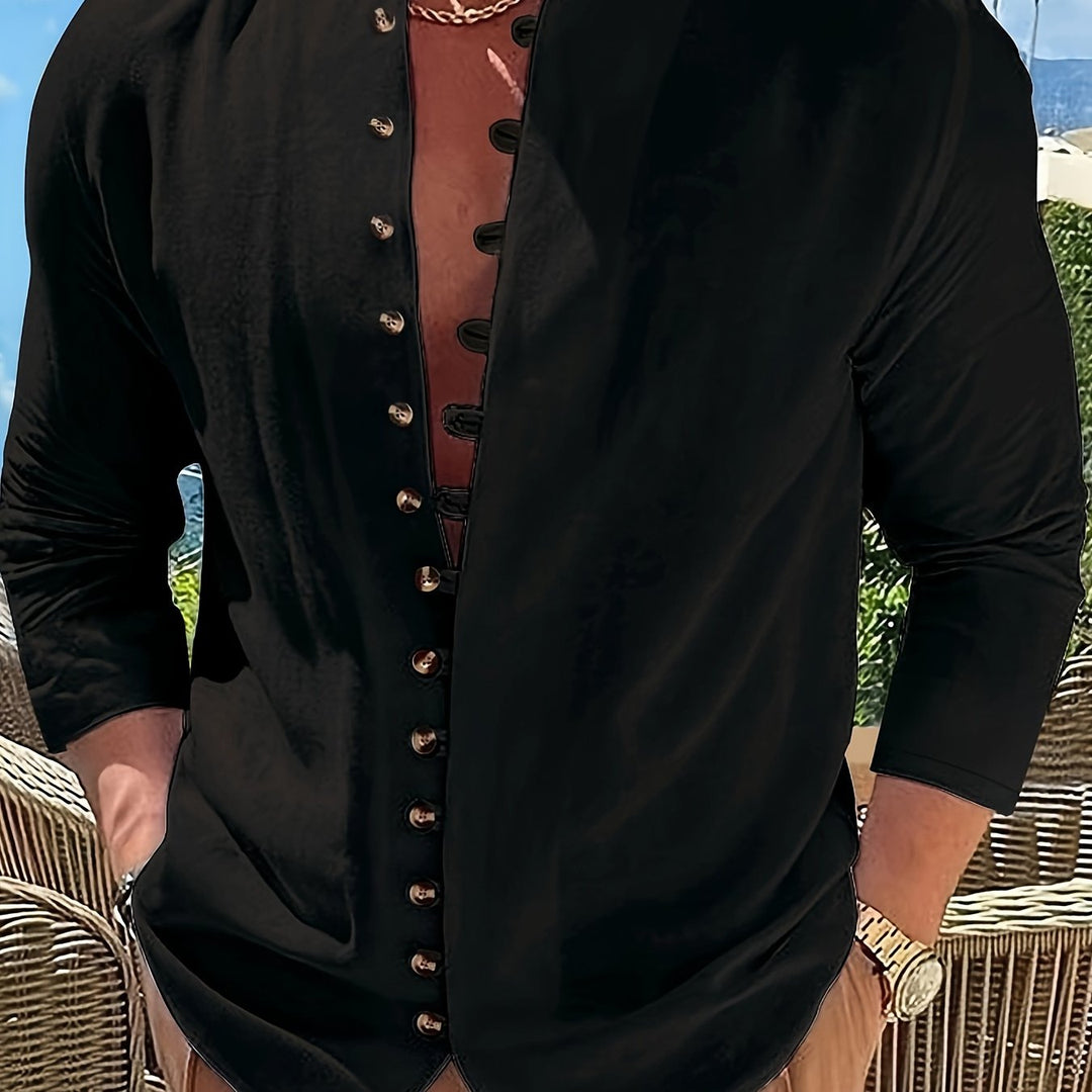 Haviron™ Retro Long Sleeve Loose Fit Shirt for Men