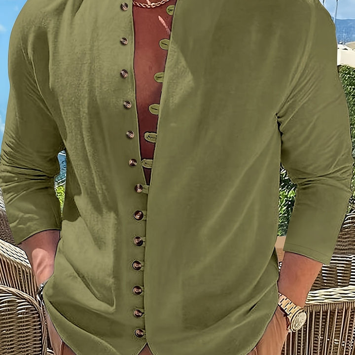 Haviron™ Retro Long Sleeve Loose Fit Shirt for Men