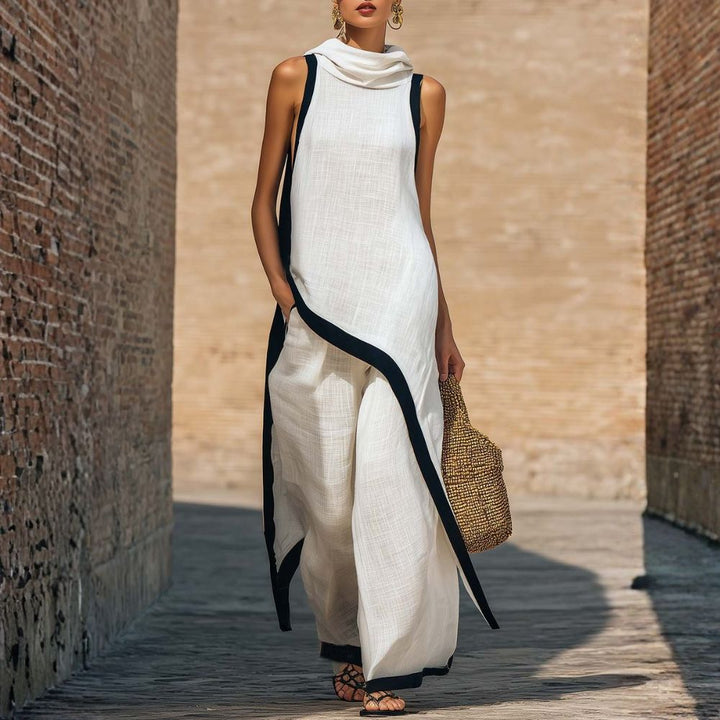 Cressa™ Elegant Linen Set with Blouse and Relaxed Fit Pants