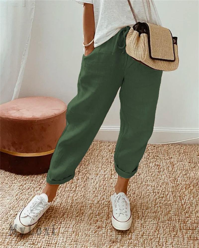 Dorevia™ Women's Comfortable and Lightweight Cotton and Linen Casual Pants