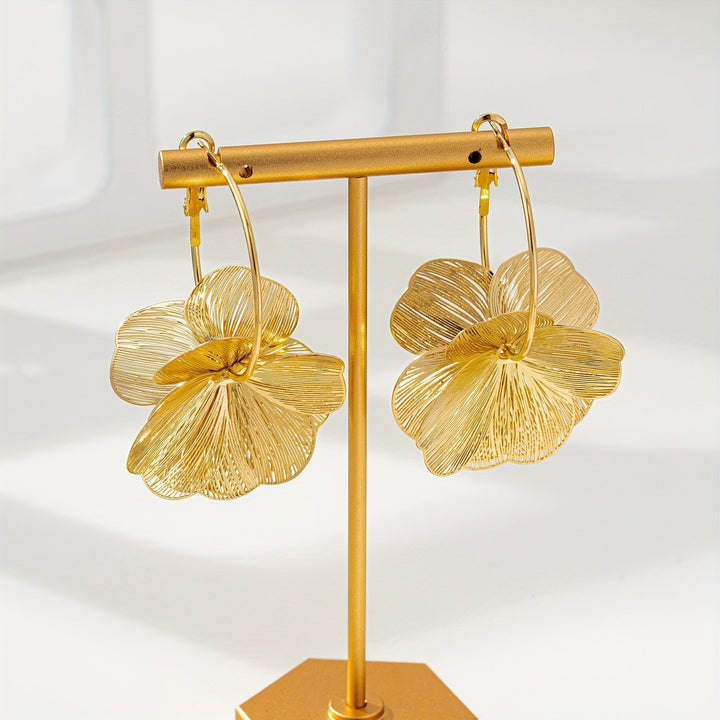 Selah™ Double Hoop Gold Earrings with Modern Design