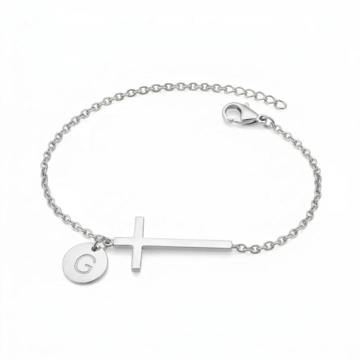 Elodryn™ Sacred Initial Bracelet – Customized Cross