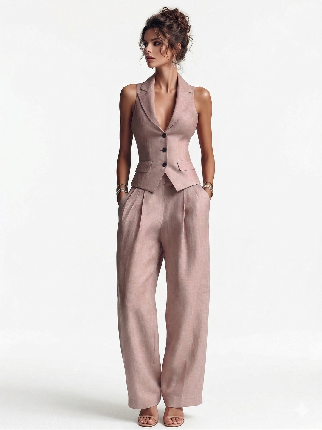 Romira™ Pink Vest and Pants Set