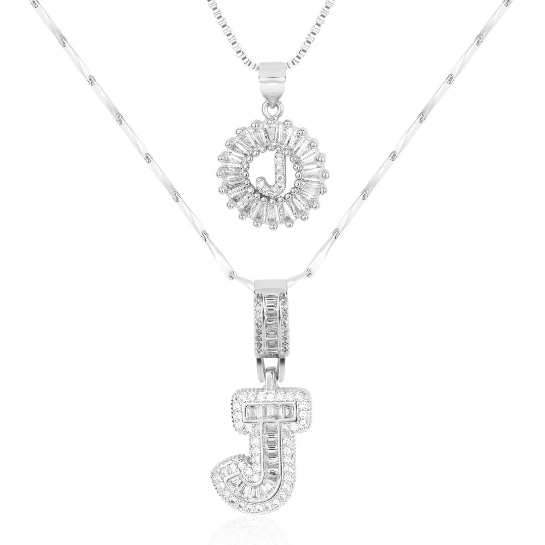 Primrose™ Initial Letter Necklaces with 14k Diamonds (2 pieces)