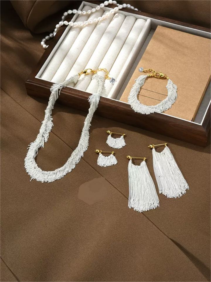 Ursa™ Earrings, Necklace, Bracelet with Cascading Fringe