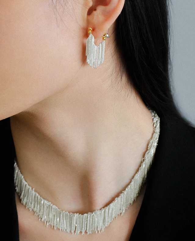 Ursa™ Earrings, Necklace, Bracelet with Cascading Fringe