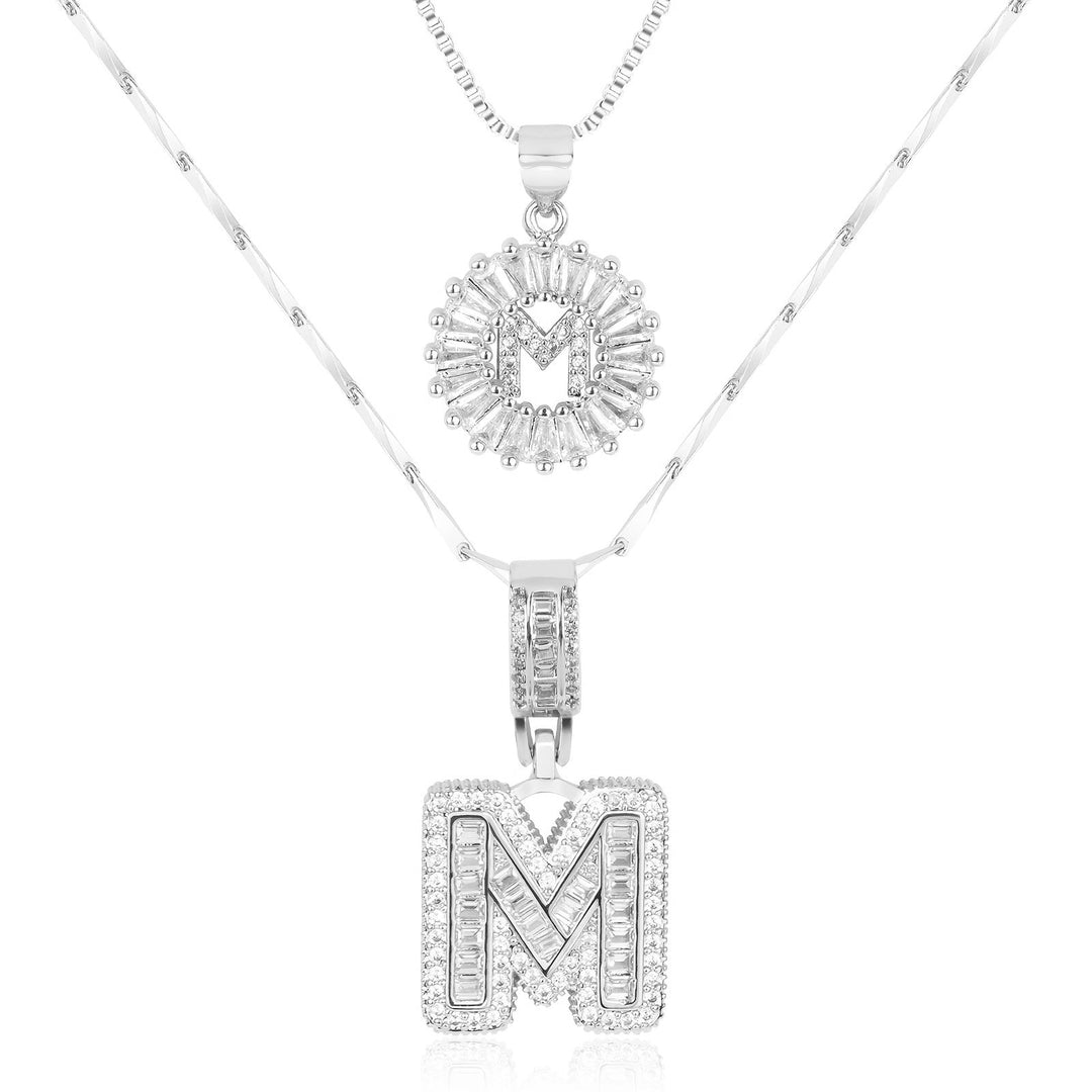 Primrose™ Initial Letter Necklaces with 14k Diamonds (2 pieces)