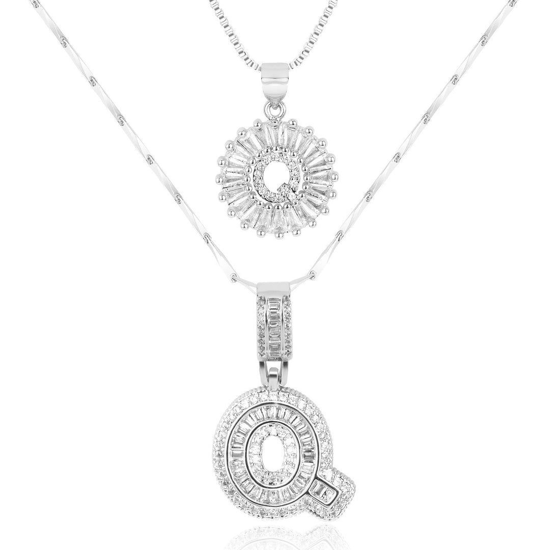Primrose™ Initial Letter Necklaces with 14k Diamonds (2 pieces)