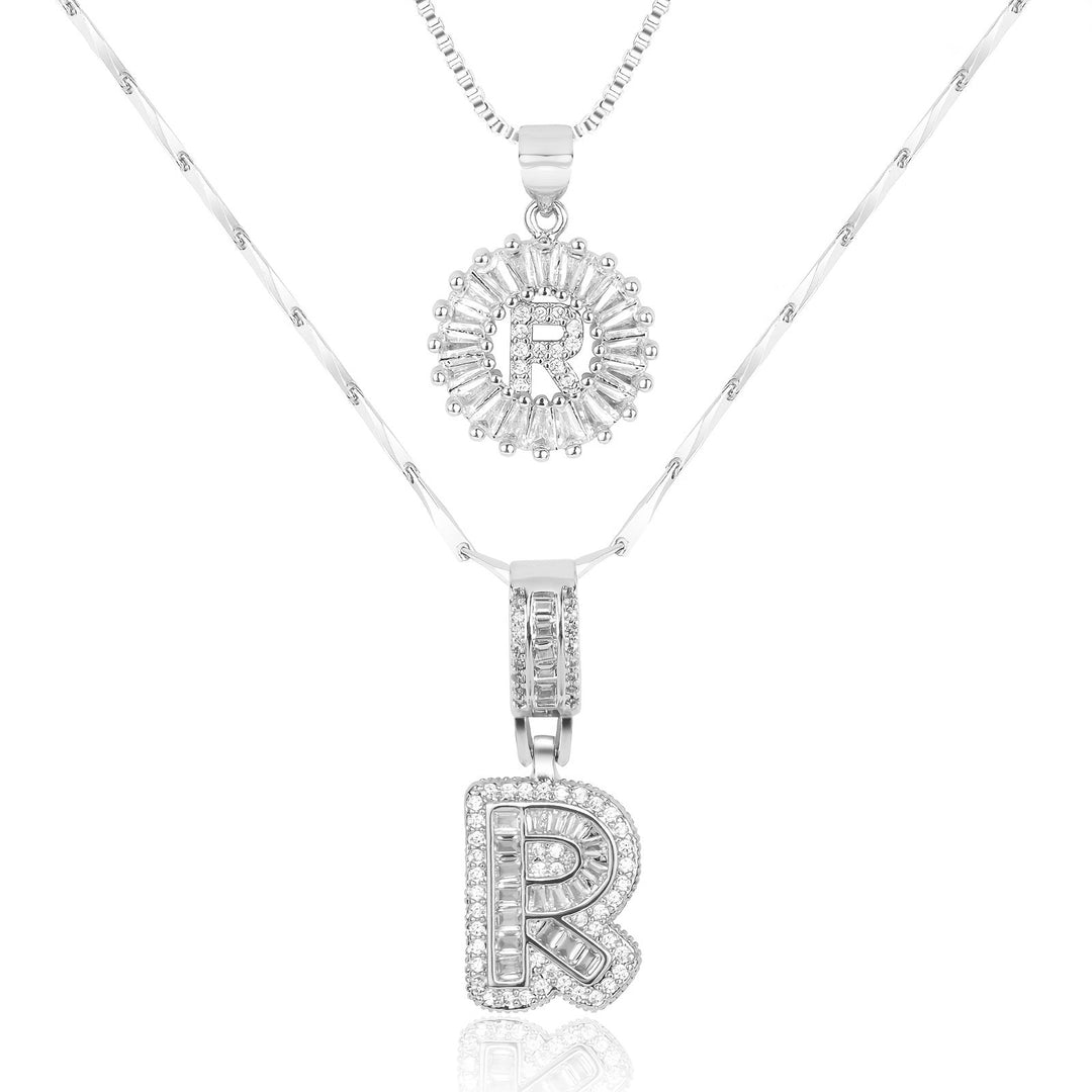 Primrose™ Initial Letter Necklaces with 14k Diamonds (2 pieces)