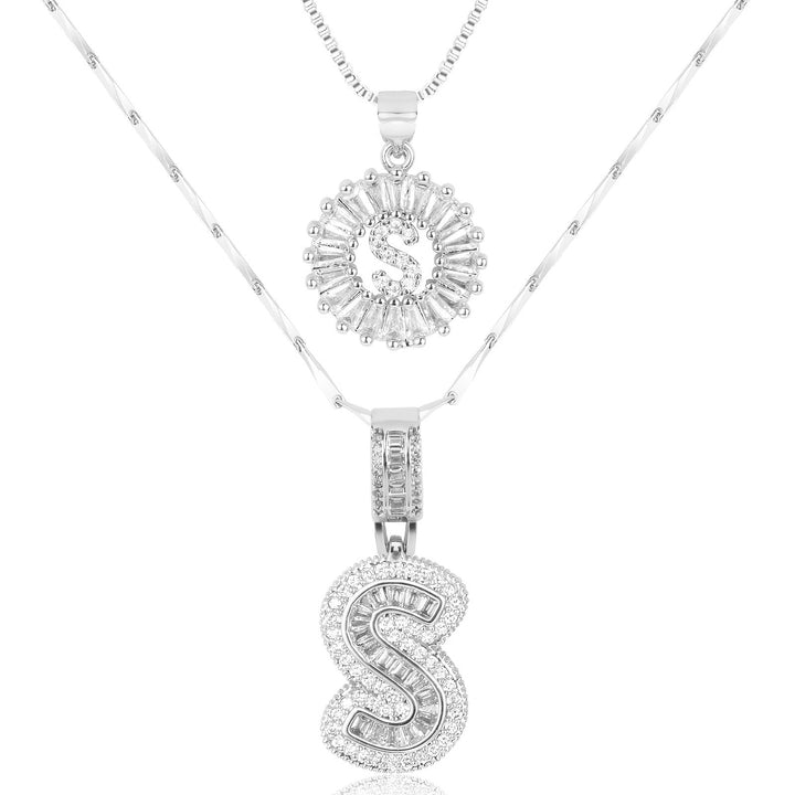 Primrose™ Initial Letter Necklaces with 14k Diamonds (2 pieces)