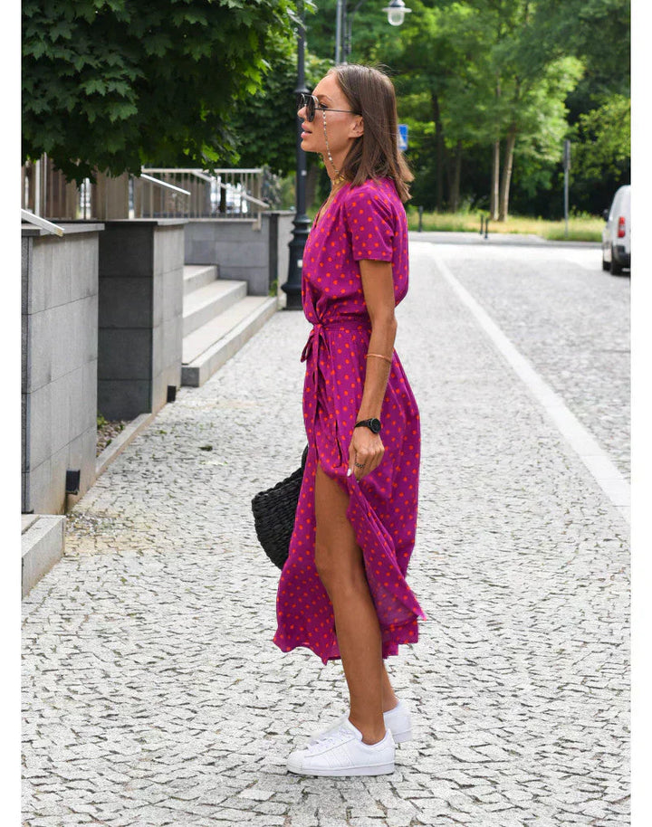 Delia™ Elegant Dress with V-Neck and Shaping Cut