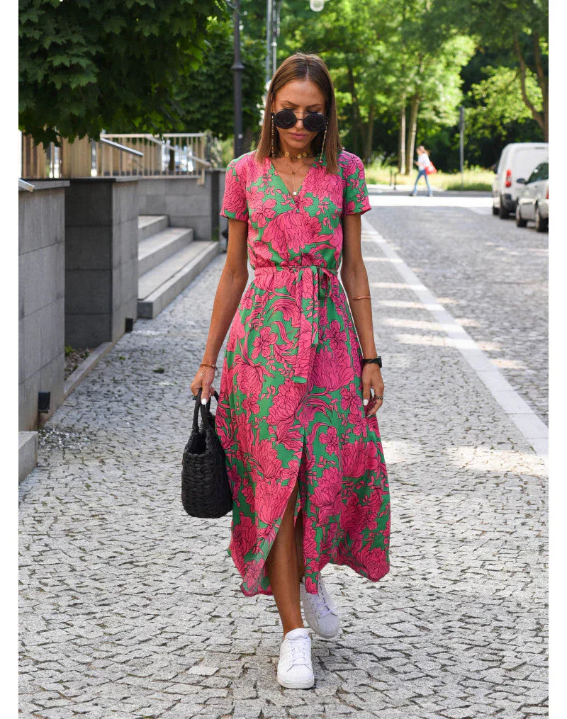 Delia™ Elegant Dress with V-Neck and Shaping Cut