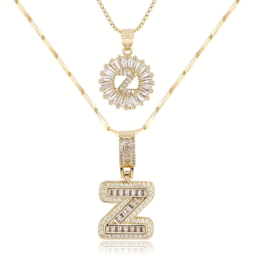Primrose™ Initial Letter Necklaces with 14k Diamonds (2 pieces)