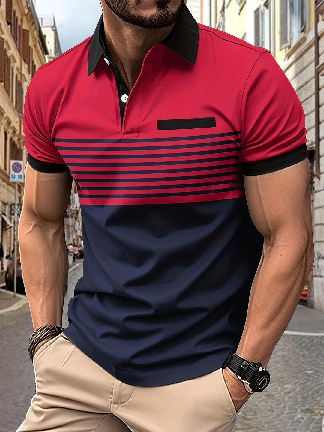 Korvexi™ Casual Short Sleeve Striped Shirt for Men