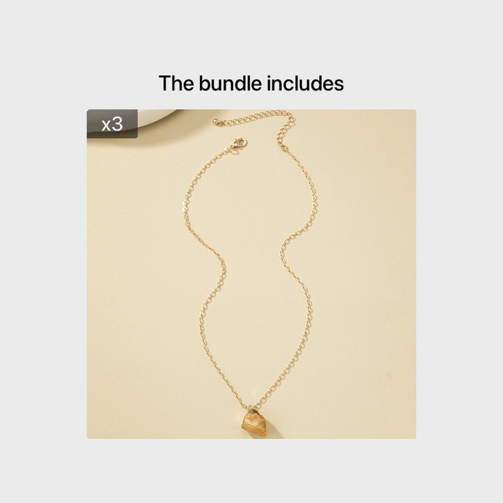 Taria™ Minimalist Necklace with Irregular Pendant Plated in 14K Gold