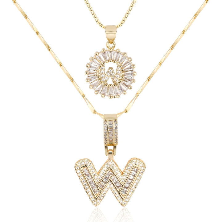 Primrose™ Initial Letter Necklaces with 14k Diamonds (2 pieces)