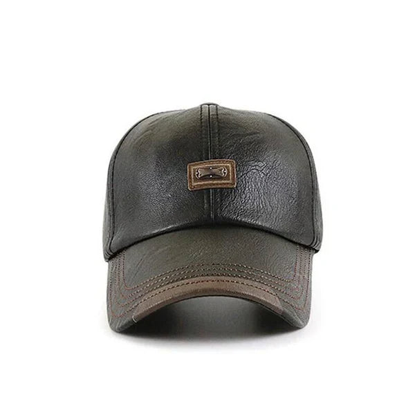 Olivaro™ Warm Leather Cap for Men Ideal for Autumn and Winter