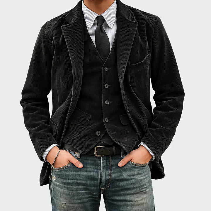 VALTRO™ Men's Velvet Blazer and Vest Set