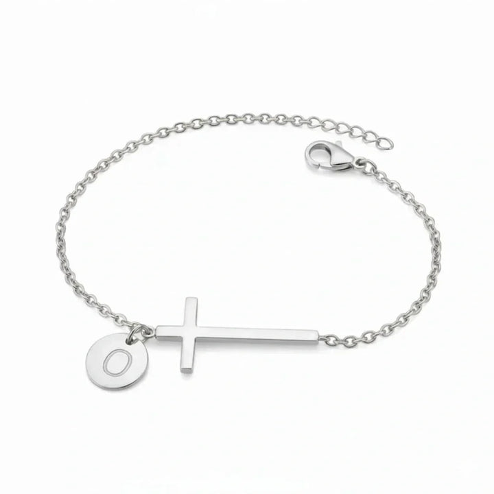 Elodryn™ Sacred Initial Bracelet – Customized Cross