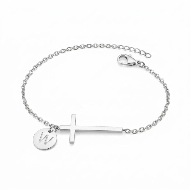 Elodryn™ Sacred Initial Bracelet – Customized Cross