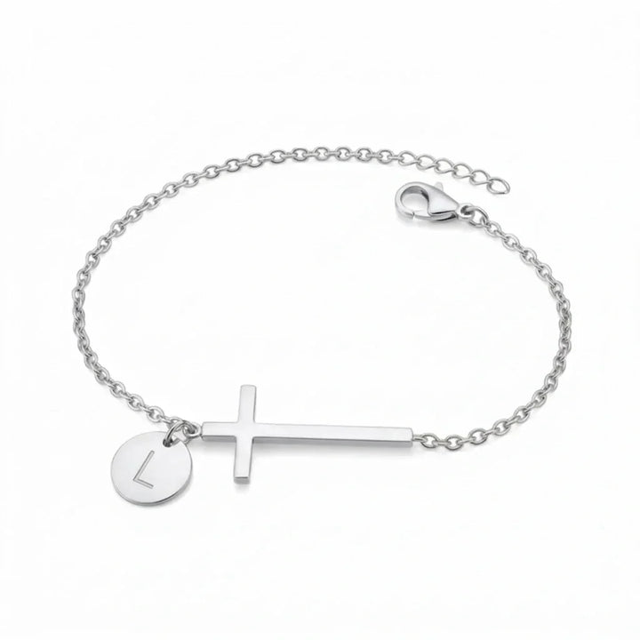 Elodryn™ Sacred Initial Bracelet – Customized Cross