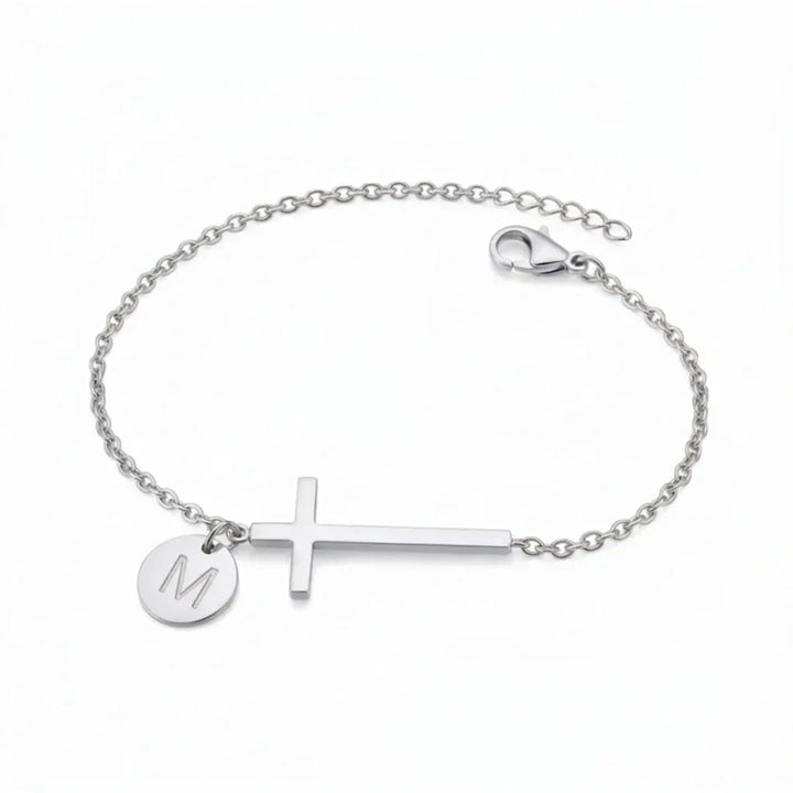 Elodryn™ Sacred Initial Bracelet – Customized Cross